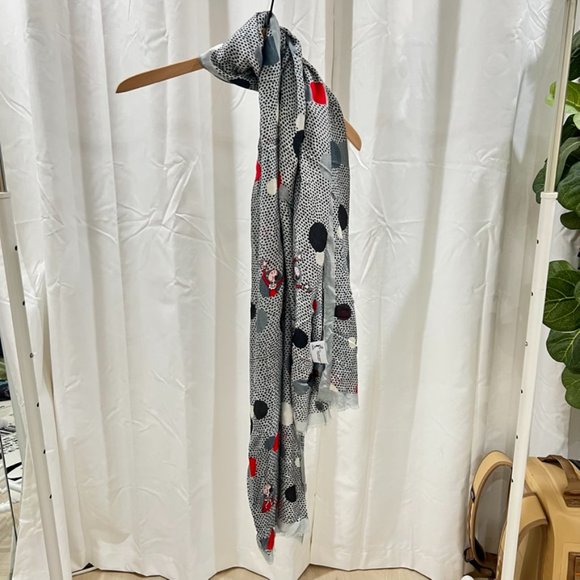 Moschino Boutique Popeye and Olive Polkadot Modal Cashmere Blend Soft Scarf - Picture 8 of 8